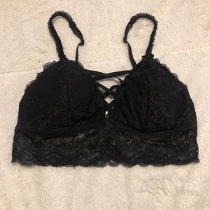 Maurices Black Bralette with Criss Cross Front